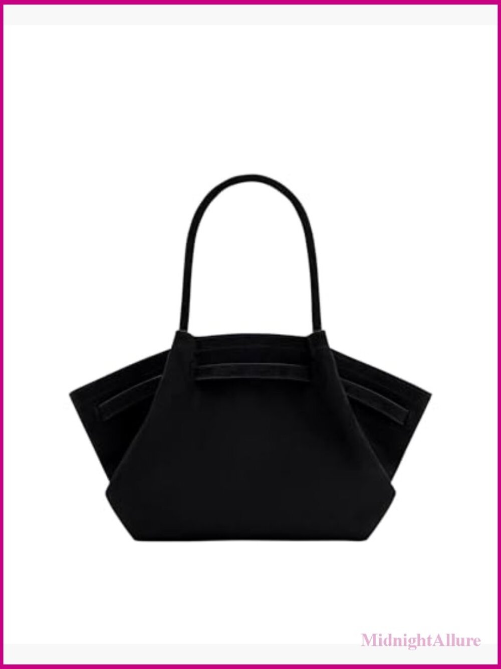 Medium Tote Bag Faux Suede Magnetic Snap Closure - Picture 5 of 7